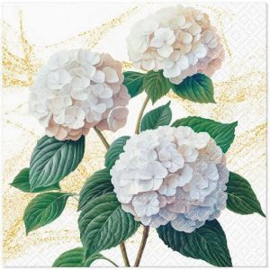 Ubrousky PAW Dekor L (20ks) Romantic White Hydrangeas