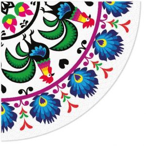 Ubrousky PAW Dekor R (12ks) Rooster Circle Folk