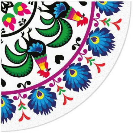 Ubrousky PAW Dekor R (12ks) Rooster Circle Folk