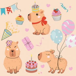 Ubrousky DAISY L (20ks) Cute Kapybara Party