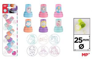 Razítka 25 mm s motivem jednorožců na blistru