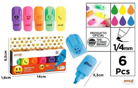 Zvýrazňovač 5 barev na blistru EMOJI