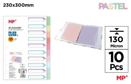 Rozřaďovač A4 10 listů pastelový