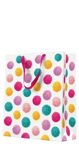 Papírová taška PAW střední Colorful Pompoms