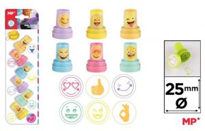 Razítka 25 mm s motivem Emoji na blistru