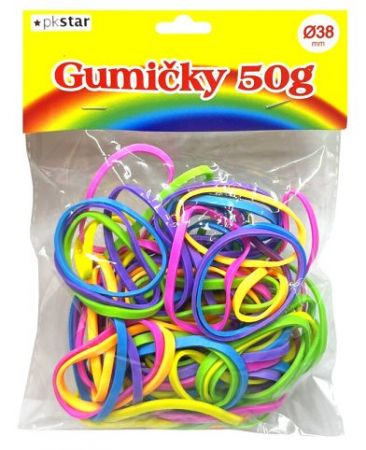 Gumové kroužky 38 mm 50g neonové
