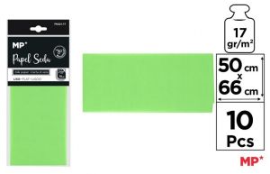 Hedvábný papír světlé zelený 10 ks