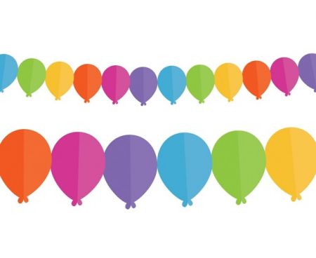 Girlanda papírová Bárevne bálonky 360cm