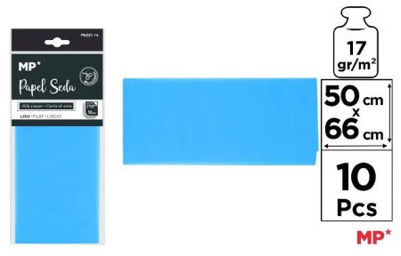 Hedvábný papír světlé modrý 10 ks