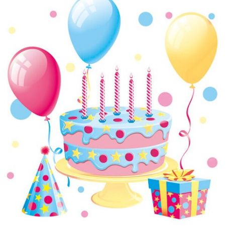 Ubrousky MAKI L (20ks) B&sbquo;day Cake with Balloons