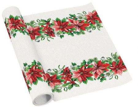 Běhoun stolní airlaid 40x500cm Glory Poinsetia