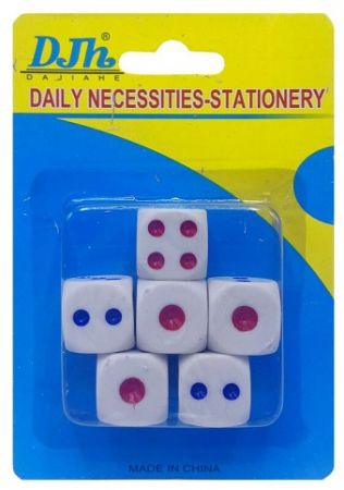 Hrací kostky 1,8 cm 6 ks