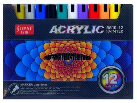 Akrylové popisovače 4 mm 12 barev