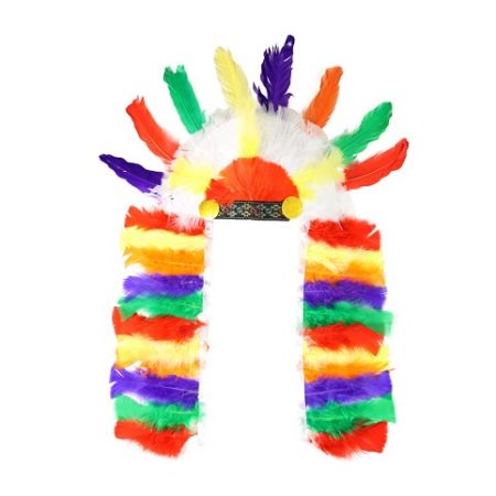 Čelenka indiánská barevná (karnevalovy-doplněk)