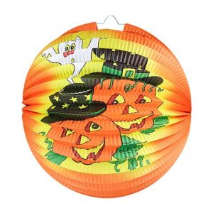 Lampion koule Halloween oranžový 25cm