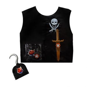 Sada na karneval Vesta pirátská s příslušentvím, dětská (pirátský-kostým)