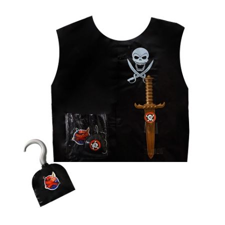 Sada na karneval Vesta pirátská s příslušentvím, dětská (pirátský-kostým)