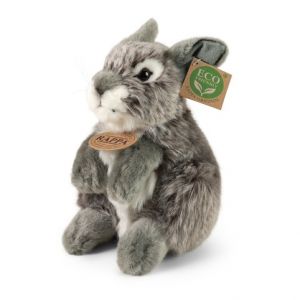 Plyšový zajíc šedý sedící, 20 cm