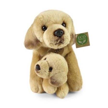 Plyšový labrador s miminkem ležící, 25 cm, ECO-FRIENDLY