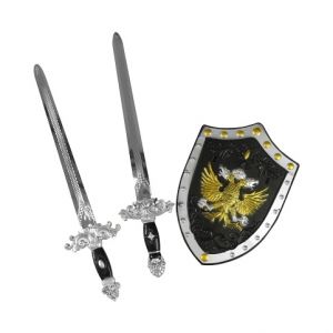 Sada rytířská s meči a štítem
