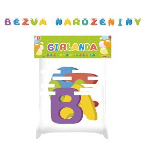 Girlanda papírová BEZVA NAROZENINY