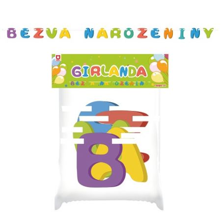 Girlanda papírová BEZVA NAROZENINY