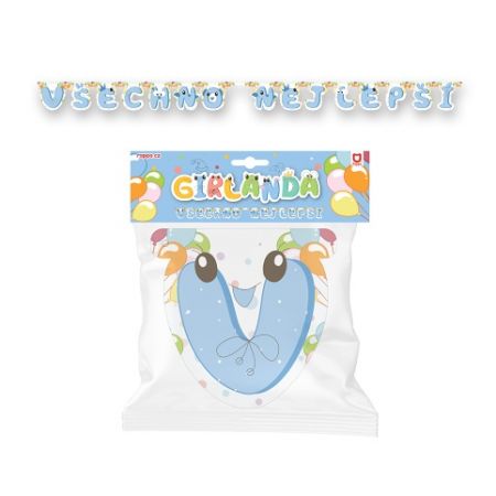 Girlanda papírová VŠECHNO NEJLEPŠÍ chlapecká