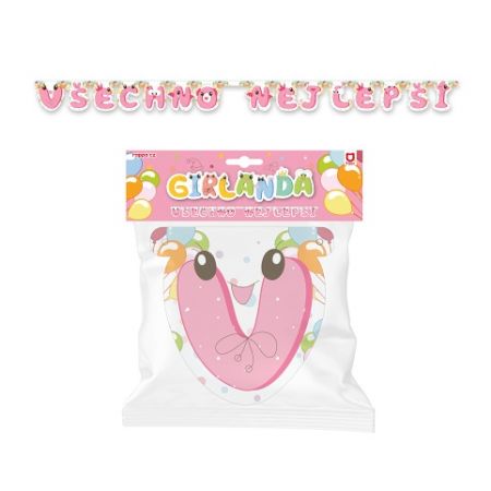 Girlanda papírová VŠECHNO NEJLEPŠÍ dívčí