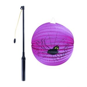 Lampion pavouk Halloween 25 cm duch koule se svítící hůlkou 39 cm