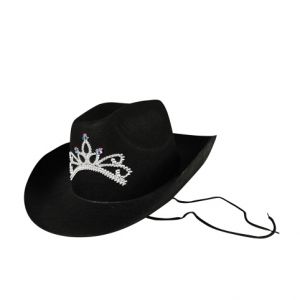 Klobouk kovbojský černý s korunkou dámský