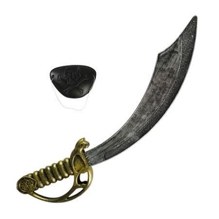 Pirátská šavle s klapkou na oko 46 cm
