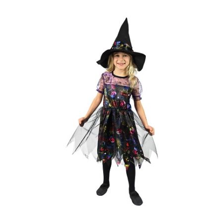 Karnevalový kostým čarodějnice barevná vel. M