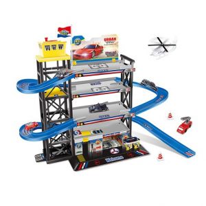 Velká parkovací garáž s heliportem