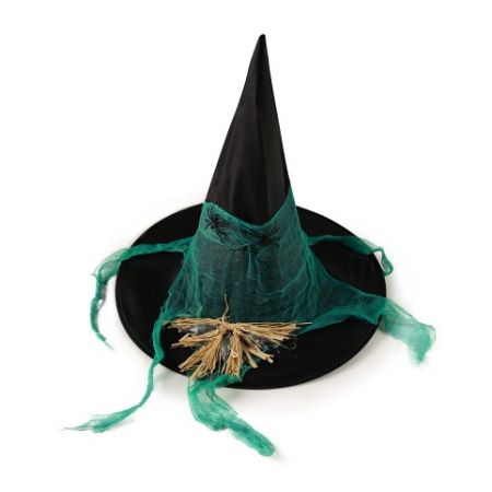 Klobouk čarodejnický/halloween pro dospělé s pavouky