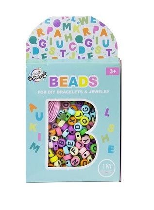 Sada korálků - písmenka pastel + 1 metr provázek