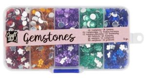 Sada barevných drahokamů v pořadači 55 gramů