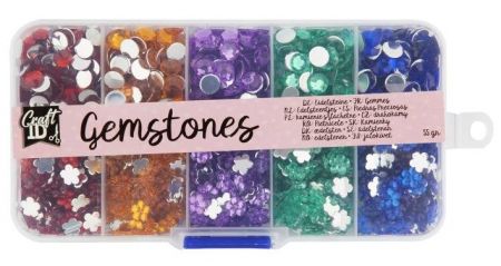 Sada barevných drahokamů v pořadači 55 gramů