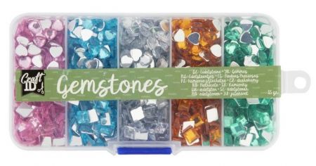 Sada barevných drahokamů v pořadači 55 gramů MIX