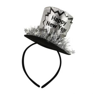 Čelenka s mini kloboukem Happy New Year