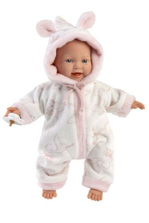 Llorens 63312 LITTLE BABY - realistická panenka miminko s měkkým látkovým tělem - 32 cm