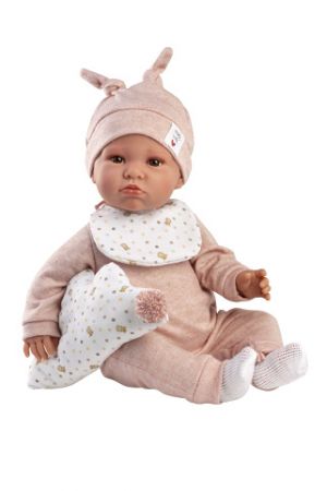 Llorens 74508 NEW BORN - realistická panenka miminko se zvuky a látkovým tělem - 45 cm