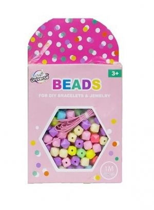 Sada korálků - kostičky + 1 metr provázek