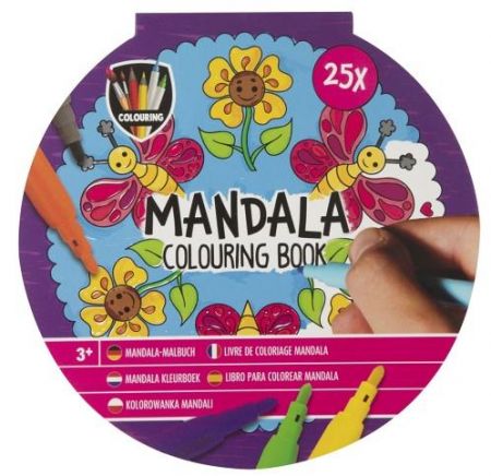 Kniha omalovánek Mandala 25 listů 15x15 cm