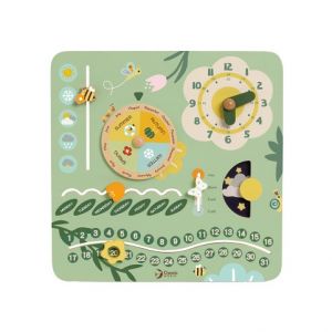 Dřevěný kalendář v anglickém jazyce v krabici