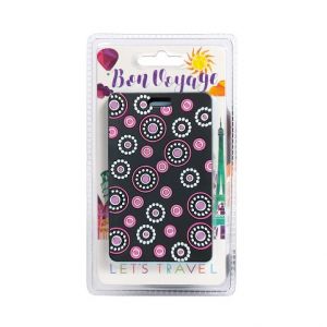 ARGUS Visačka na zavazadla, kruhy, růžovo-černá 23130033