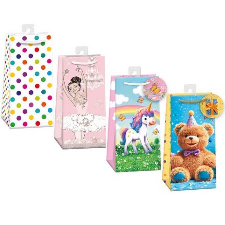 ARGUS Dárková papírová taška 10x22 cm mix 12 ks 07050010h