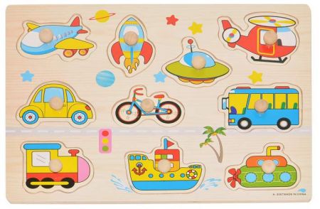 Dřevěná vkládačka 30x22cm Doprava (dopravní prostředky)