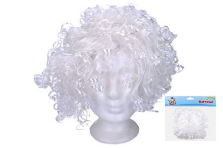 Paruka bílá krátké vlasy (mikulášský-doplněk)