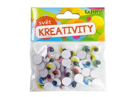 Oči pohyblivé barevné 12mm, 50ks