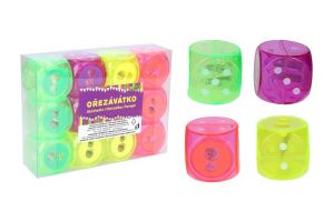 Ořezávátko na dvě tužky se zásobníkem - kostka